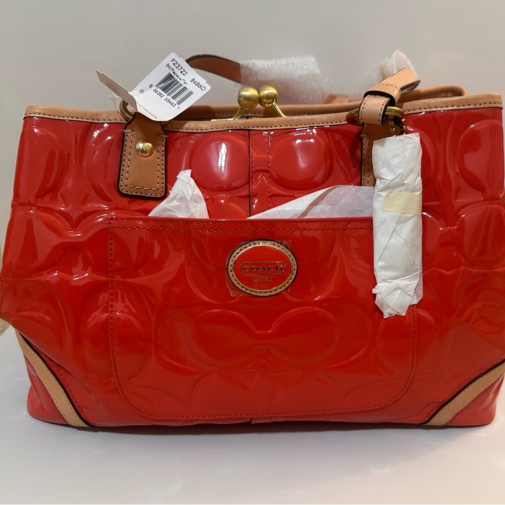 Coach Red Patent Leather Shoulder Bag
